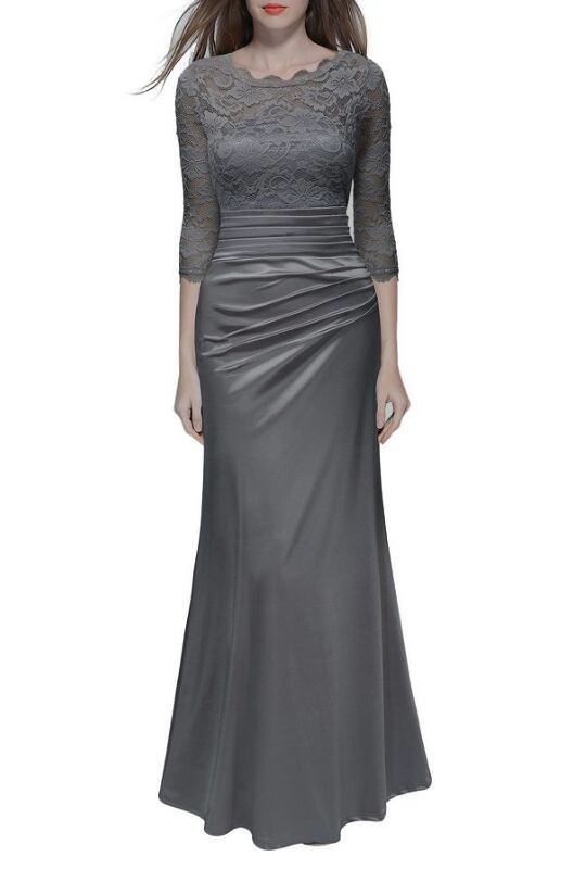 SZ60022-3 Womens Lace Pleated Wedding Gown Dress